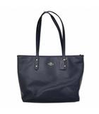 コーチ COACH ラグジュアリー クロスグレーン レザー シティー ジップ トップ トートバッグ ネイビー 紺 F36875