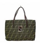 フェンディ FENDI ヴィンテージ 15787-012 ズッカ柄 ナイロンキャンバス スクエア トートバッグ