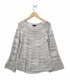 セオリー Theory SIGNAC BOATNECK PO 透かし編み ボートネック フレアスリーブニット グレー S