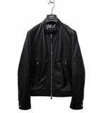 エンメティ EMMETI MASSIMO SP LAMB SKIN NAPPA マッシモ ラムスキン ナッパ レザー ジップ ライダースジャケット 44(S) NERO(ネロ)