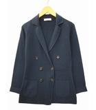 クルチアーニ cruciani ダブルブレスト ニット テーラードジャケット 38(S) NAVY(ネイビー) 春秋冬