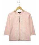 クレイサス CLATHAS レースチュール フリル ニット カーディガン 38(M) PINK(ピンク) 春秋