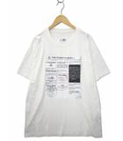クルーネック ニュースペーパー プリント 半袖 Tシャツ L(M) XL(W) WHITE(ホワイト)