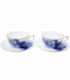 オクラ OKURA 大倉陶園 ブルーローズ カップ&ソーサー 2客 WHITE/BLUE(ホワイト/ブルー)