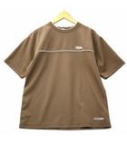 ファーストダウン FIRST DOWN ライン 切り替え メッシュ Tシャツ M ブラウン