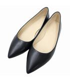 ナノ&コー nano&co レザー プレーン フラットシューズ パンプス 35(22.5cm) BLACK(ブラック)