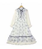 アクシーズファム axes femme CI361X71 フローラルレースワンピース クラシカル アイボリー×ブルー ネイビー M