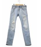 ジップフライ ダメージ加工 デニムパンツ W28/L30 LIGHT INDIGO ライトインディゴ