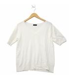 アパートバイローリーズ apart by lowrys Vネック 半袖 ニット セーター L WHITE ホワイト AP263075TS