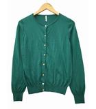 ノーリーズ Nolley's コットン クルーネック 長袖 ニット カーディガン 38(M) GREEN(グリーン) 春秋