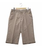 ブルーウェイ Blue Way チェック ジップフライ ハーフパンツ M BROWN ブラウン