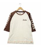 ガッチャ GOTCHA クルーネック プリント バイカラー 七分袖 Tシャツ M BROWN × IVORY ブラウン × アイボリー 83G1202