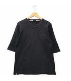 ガッチャ GOTCHA Vネック 五分袖 ロゴ刺繍 コットン カットソー L BLACK ブラック 173G1101