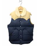 ロッキー マウンテン フェザーベッド Rocky Mountain FeatherBed Christy Vest 襟ムートン ナイロン ダウンベスト 38(S～M) NAVY(ネイビー)