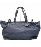 グッチ GUCCI ヴィンテージ 帆布 ボストン トートバッグ NAVY ネイビー