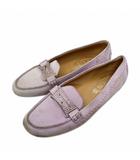 トッズ TOD'S ラインストーン スエード ローファー ドライビングシューズ 8(25cm相当) ピンク