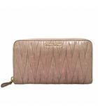 ミュウミュウ miumiu マテラッセ ラウンドファスナー レザー 長財布 小銭入れ有
