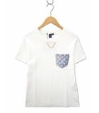 ルイヴィトン LOUIS VUITTON クルーネック 半袖 モノグラム・デニム ポケット Tシャツ S WHITE(ホワイト)