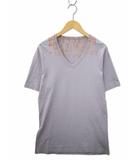 AIDS T-SHIRT Vネック エイズ フロッキープリント 半袖 Tシャツ L