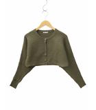 ジーユー GU クロップド丈  ボレロ カーディガン S OLIVE(オリーブ) 春秋