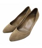 グッチ GUCCI アーモンドトゥ スエード プレーンパンプス 22.5cm  BROWN(ブラウン) 秋冬