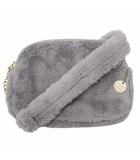 ジュエルナローズ Jewelna Rose がま口 ファー ショルダーバッグ LIGHTGRAY(ライトグレー) 秋冬