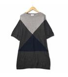 プラステ PLST アルパカ混 5分袖 ニットチュニック トップス グレー 2 (M)