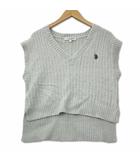 マーキュリーデュオ MERCURYDUO U.S. POLO ASSN. ウール ブレンド Vネック ケーブルニット ベスト M グリーン