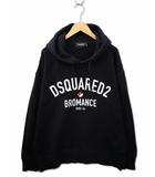 ディースクエアード DSQUARED2 Bromance Slouch Hoodie ロゴ プリント スウェット プルオーバー パーカー M BLACK(ブラック)