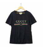 グッチ GUCCI 440103 ロゴ ウォッシュドオーバーサイズ Tシャツ ブラック S