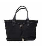 ナイロン 牛革 トートバッグ ハンドバッグ BLACK ブラック