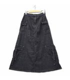 アクシーズファム axes femme カーゴポケット デニムスカート Aライン ロング ブラック F