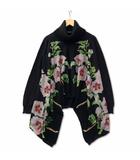 デシグアル Desigual ビジュー装飾 ラメ入り ヘム タートルネック 花柄ニット セーター ブラック M