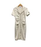  ケイアンガー Kay Unger ワンピース 半袖 Vネック ひざ丈 無地 8 白 ホワイト