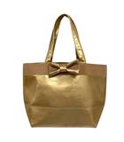 キタムラ Kitamura ハンドバッグ ミニバッグ ナイロン リボン 金 ゴールド