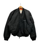  フォーサムワン FORSOMEONE ジャケット MA-1 長袖 ロゴプリント 78000385 48 黒 ブラック 白 ホワイト