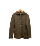 ポールスミス PAUL SMITH カーディガン ニット 長袖 ウール アルパカ混 総柄 M 茶 ブラウン