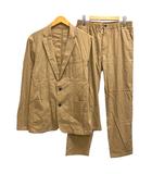 ナノユニバース nano universe セットアップ カジュアル ジャケット パンツ リネン混 長袖 無地 M 茶 ブラウン