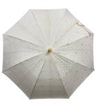 セリーヌ CELINE 日傘 長傘 アンブレラ 日傘 マカダム柄 総柄 ブランドロゴ ゴールド金具 ベージュ