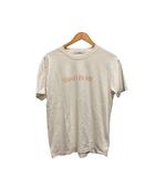 Tシャツ 半袖 クルーネック コットン ロゴ M ベージュ 茶 ブラウン
