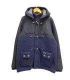 ダッフルコート 001316178-0006 ニット ジャケット ブルゾン ウール混 長袖 L 紺 ネイビー