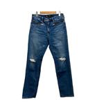 ジーユー GU ×アンダーカバー UNDERCOVER コラボ商品  デニム スリムダメージジーンズ S 無地 青 ブルー