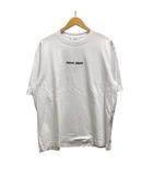 メゾンキツネ MAISON KITSUNE Tシャツ 半袖 クルーネック ロゴ刺繍 コットン OM00122KJ0119 S 白 ホワイト 黒 ブラック