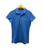 ポロシャツ カットソー ワンポイント ロゴ刺繍 半袖 М 青 ブルー