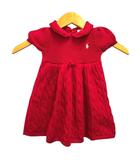 ラルフローレン RALPH LAUREN ワンピース ニット コットン フレア ワンポイント ロゴ刺繍 半袖 6M 赤 レッド 女の子