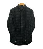 シャツ 長袖 トップス チェック柄 S 緑 グリーン