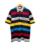  パジェロ PAGELO ポロシャツ ボーダー ロゴ刺繍 半袖 LL マルチカラー