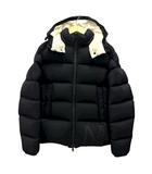 モンクレール MONCLER E20914198155 19年製 ダウンジャケット ブルゾン フェザー混 フード ナイロン ロゴ 長袖 1 黒 ブラック 白 ホワイト