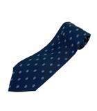 プラダ PRADA ネクタイ ワイドタイ 総柄 絹 シルク 紺 ネイビー ライトブルー オレンジ マルチカラー