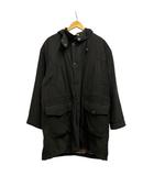 コート 長袖 無地 フード コットン混 L 茶 ブラウン